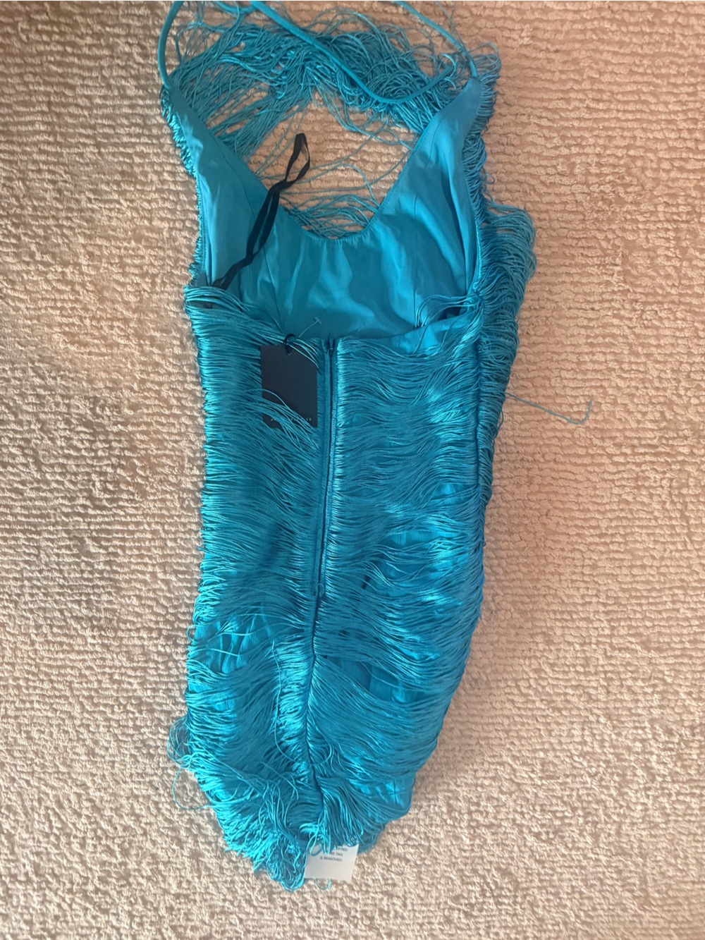 New Michael Costello x REVOLVE Skylar Mini Dress in Turquoise Blue XXS - Picture 6 of 7